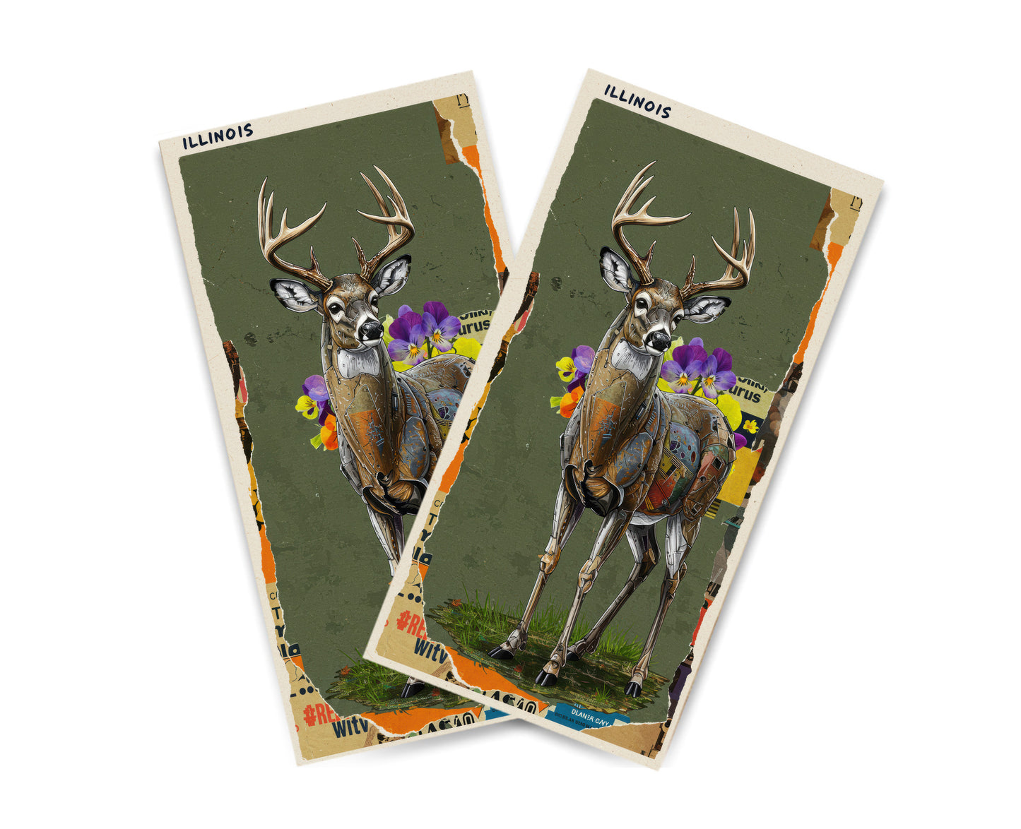 "Illinois - State Mixed Media" Cornhole Wrap