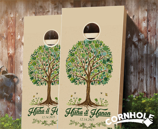 "Wedding Tree Imprint" Cornhole Boards