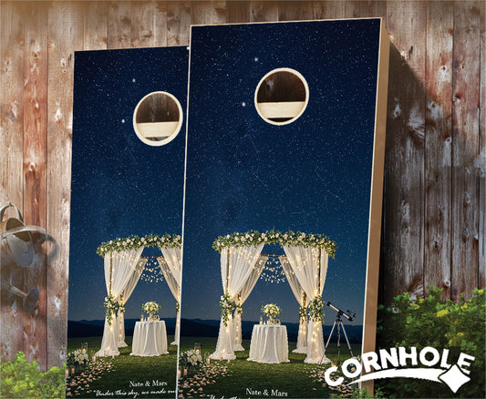 "Stars Aligned Night Sky" Cornhole Boards