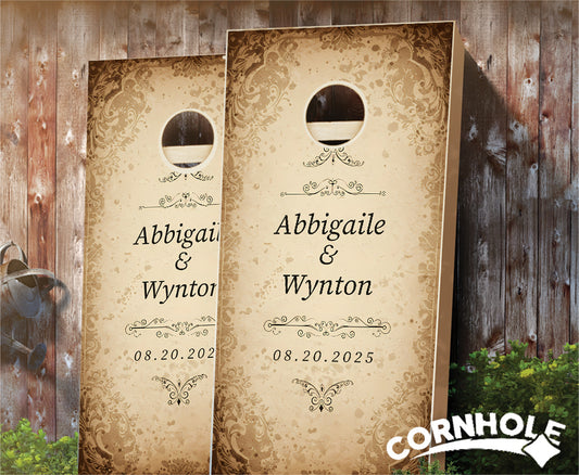 "Vintage Wedding" Cornhole Boards