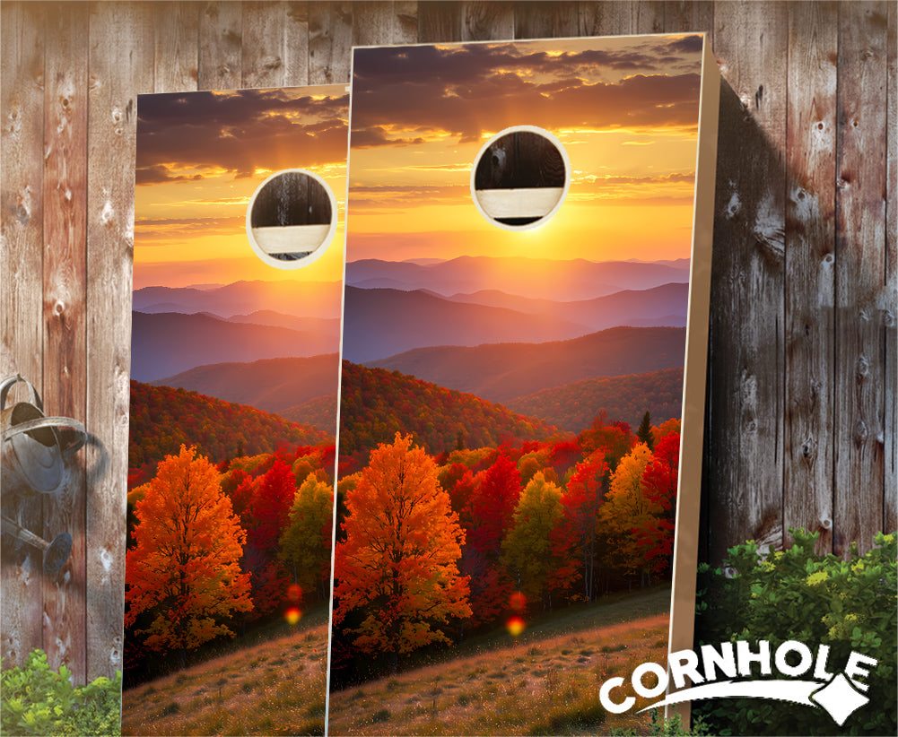 "Smoky Mountain Sunset" Cornhole Boards