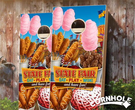 "State Fair - Eat, Play, Win" Cornhole Boards