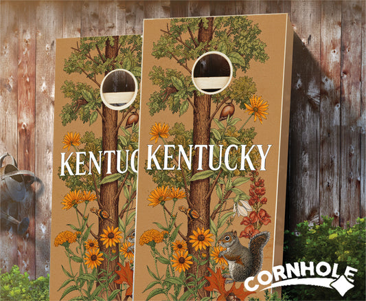 "Kentucky - State Illustration Motif " Cornhole Boards