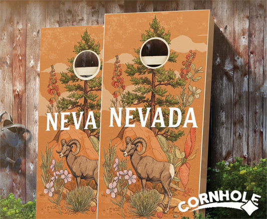 "Nevada - State Illustration Motif " Cornhole Boards