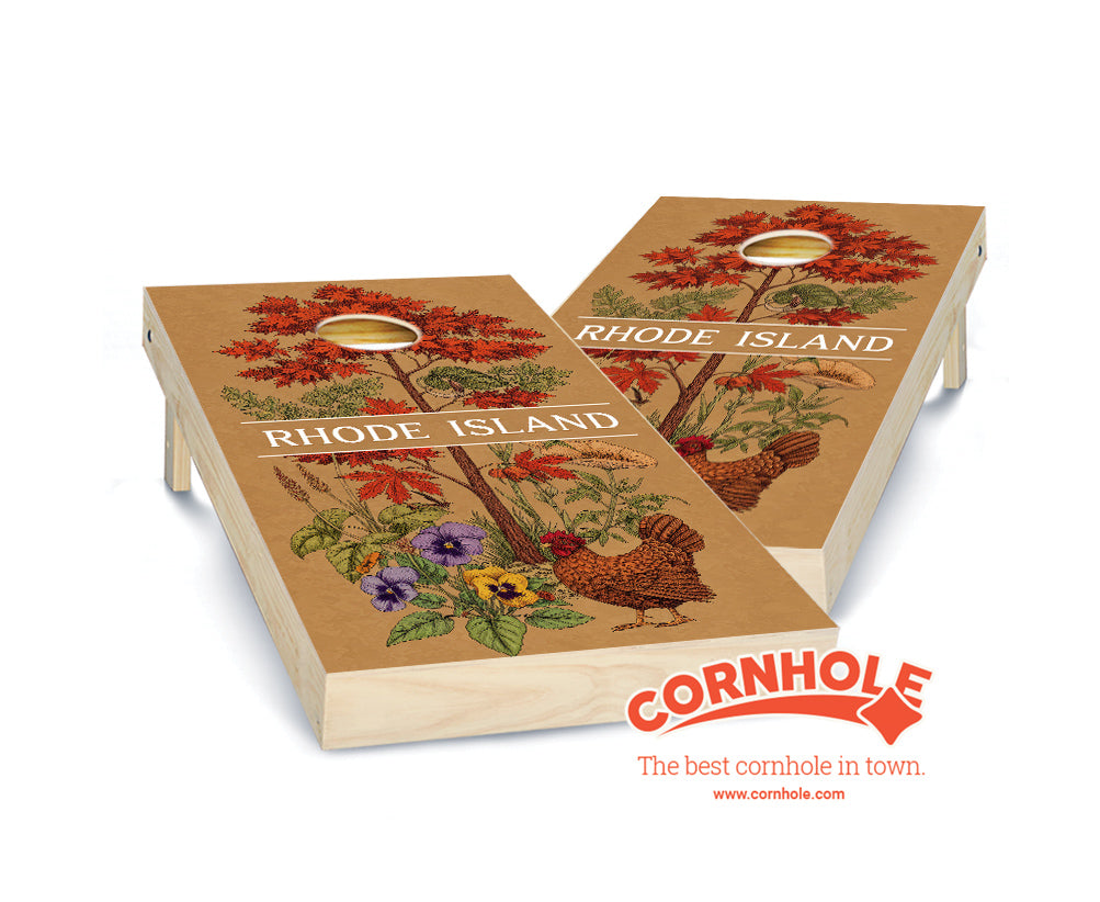 "Rhode Island - State Illustration Motif " Cornhole Boards