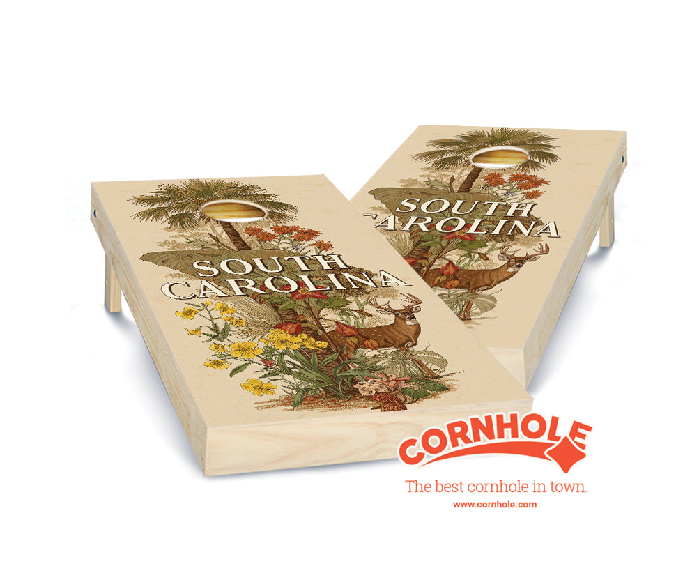 "South Carolina - State Illustration Motif " Cornhole Boards