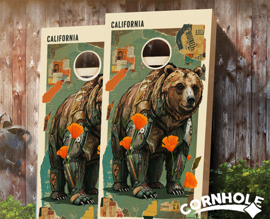 "California - State Mixed Media " Cornhole Boards