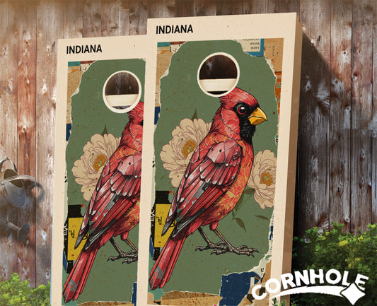 "Indiana - State Mixed Media " Cornhole Boards