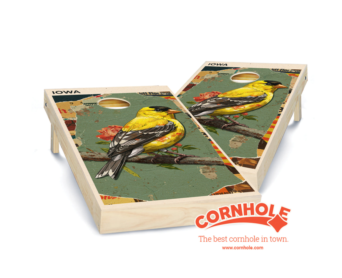 "Iowa - State Mixed Media " Cornhole Boards