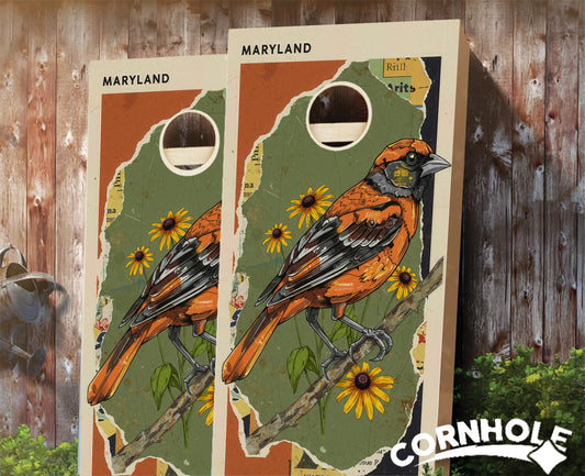 "Maryland - State Mixed Media " Cornhole Boards