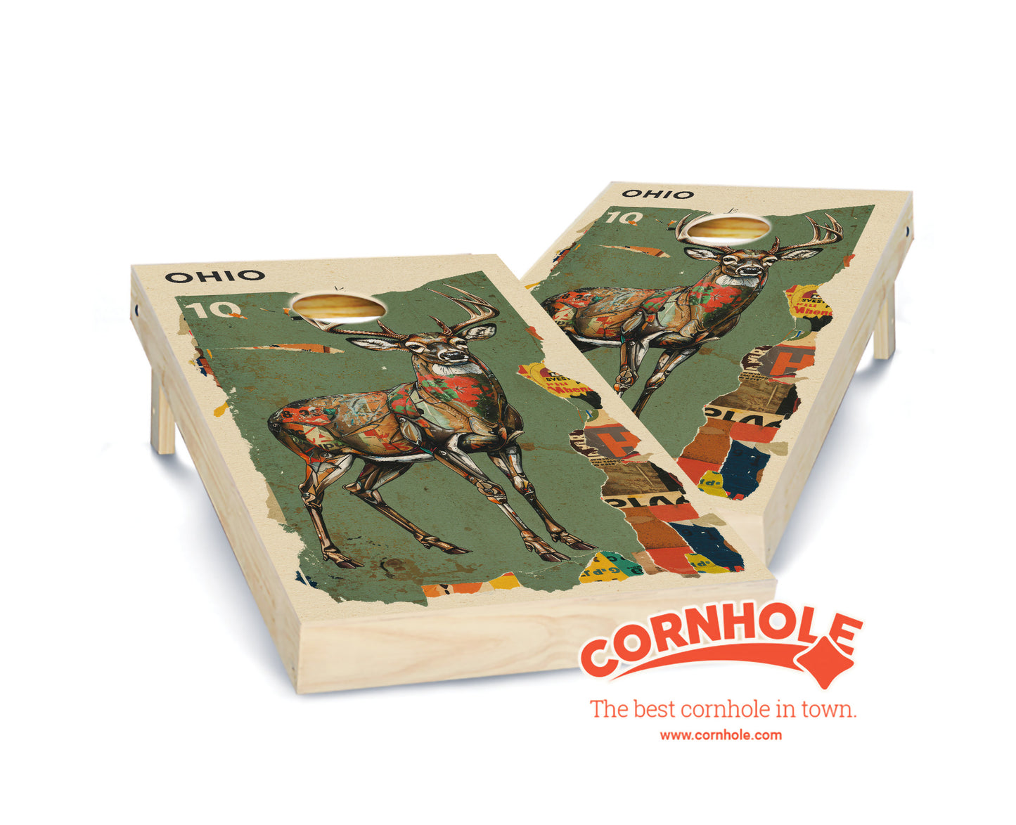 "Ohio - State Mixed Media " Cornhole Boards
