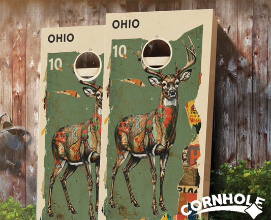 "Ohio - State Mixed Media " Cornhole Boards