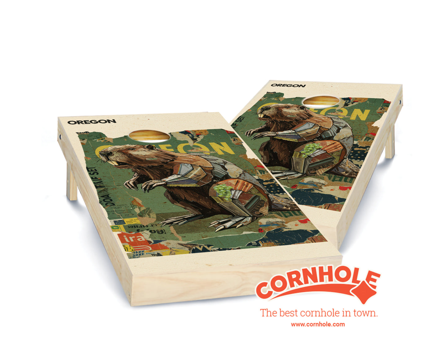 "Oregon - State Mixed Media " Cornhole Boards