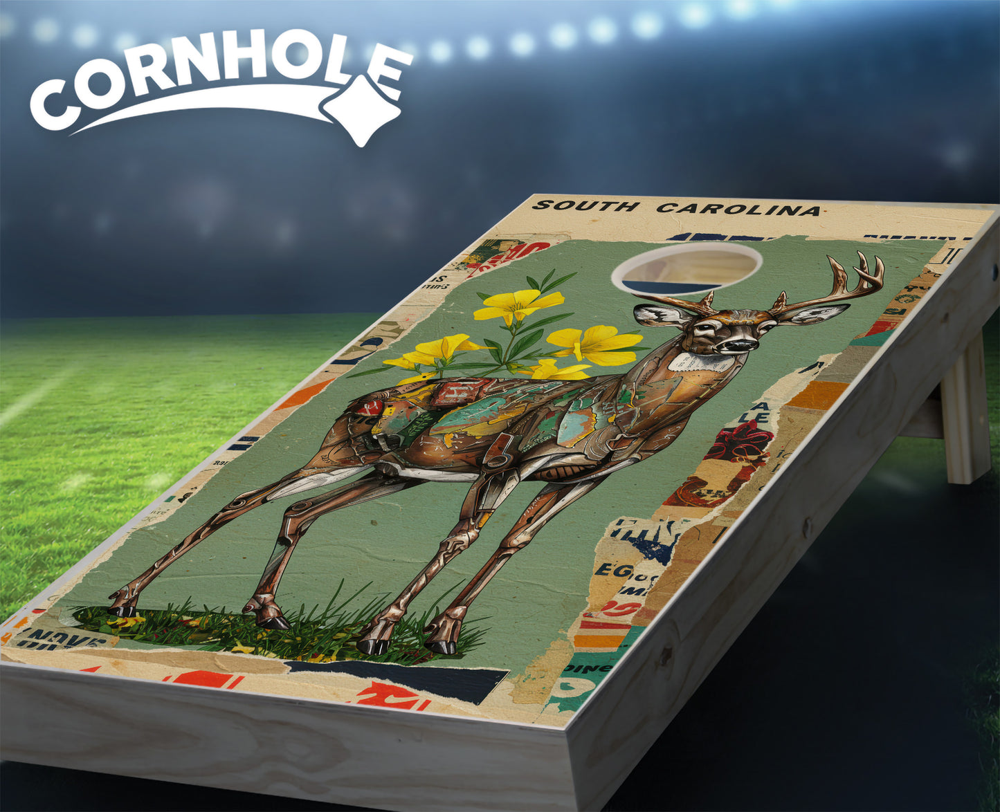 "South Carolina - State Mixed Media " Cornhole Boards