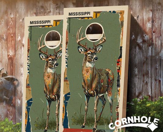 "Mississippi - State Mixed Media " Cornhole Boards