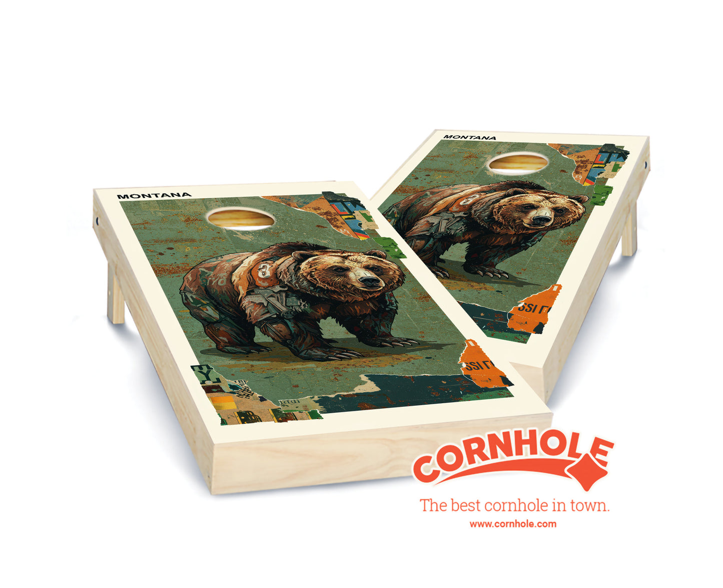 "Montana - State Mixed Media " Cornhole Boards