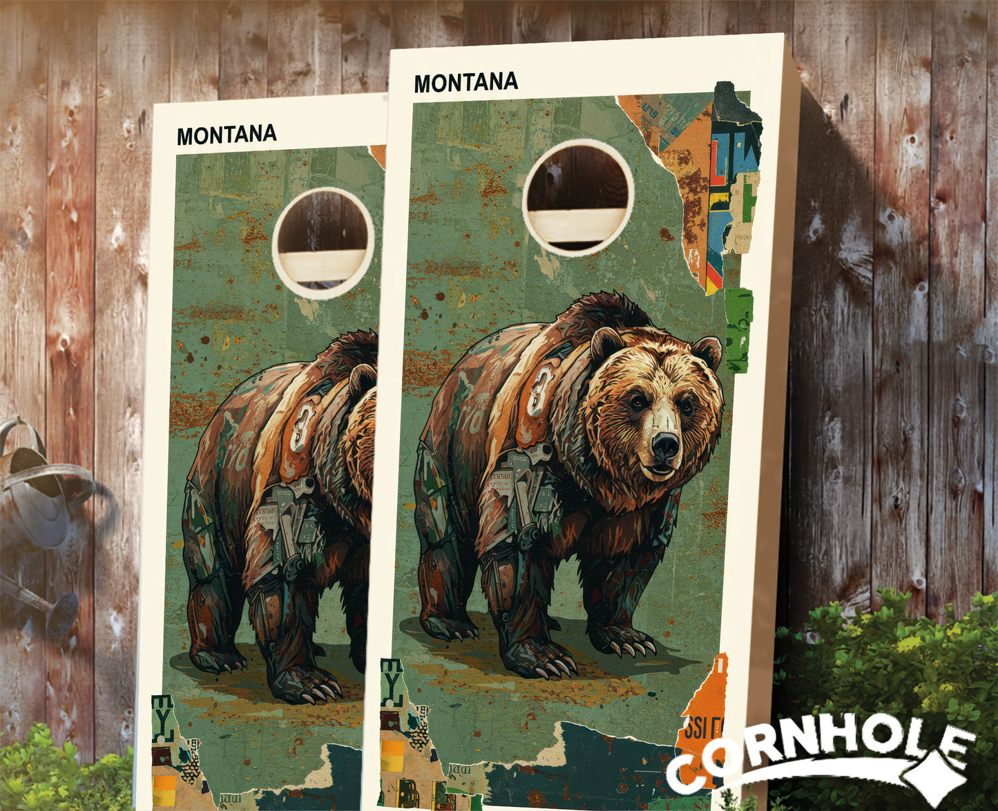 "Montana - State Mixed Media " Cornhole Boards