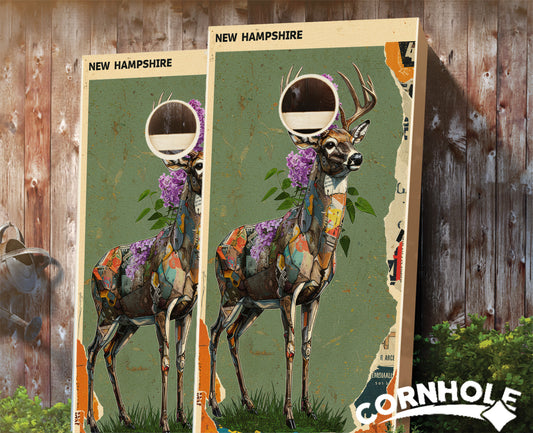 "New Hampshire - State Mixed Media " Cornhole Boards