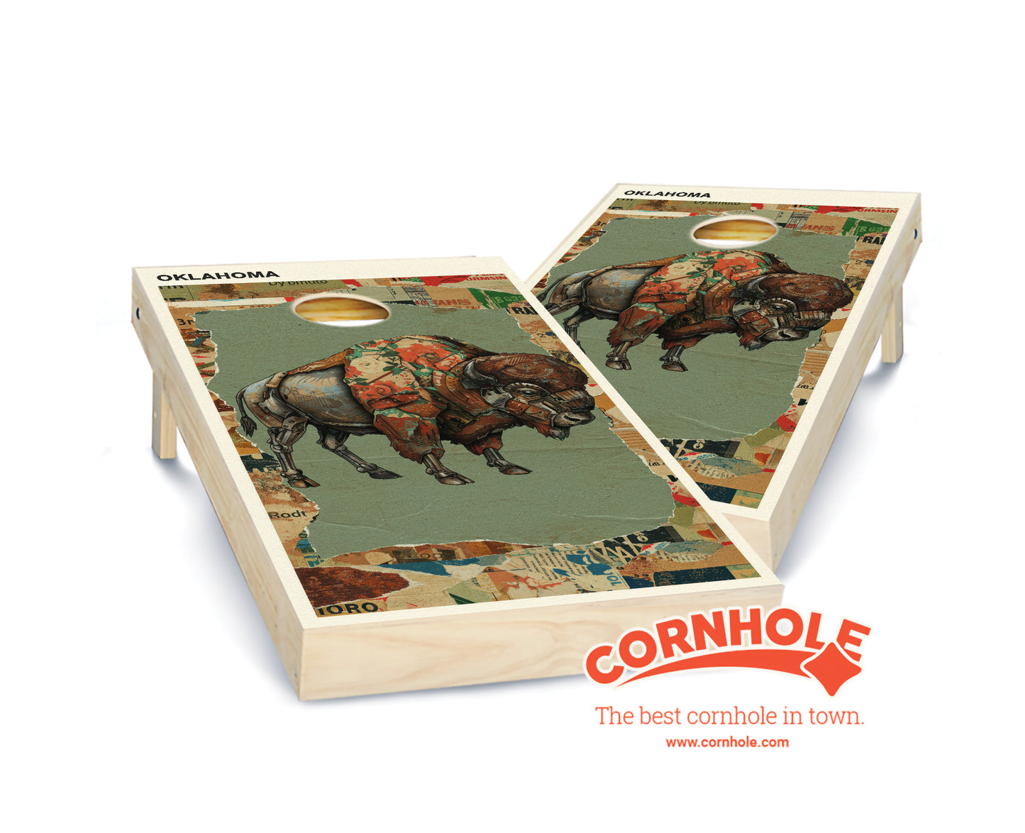 "Oklahoma - State Mixed Media " Cornhole Boards
