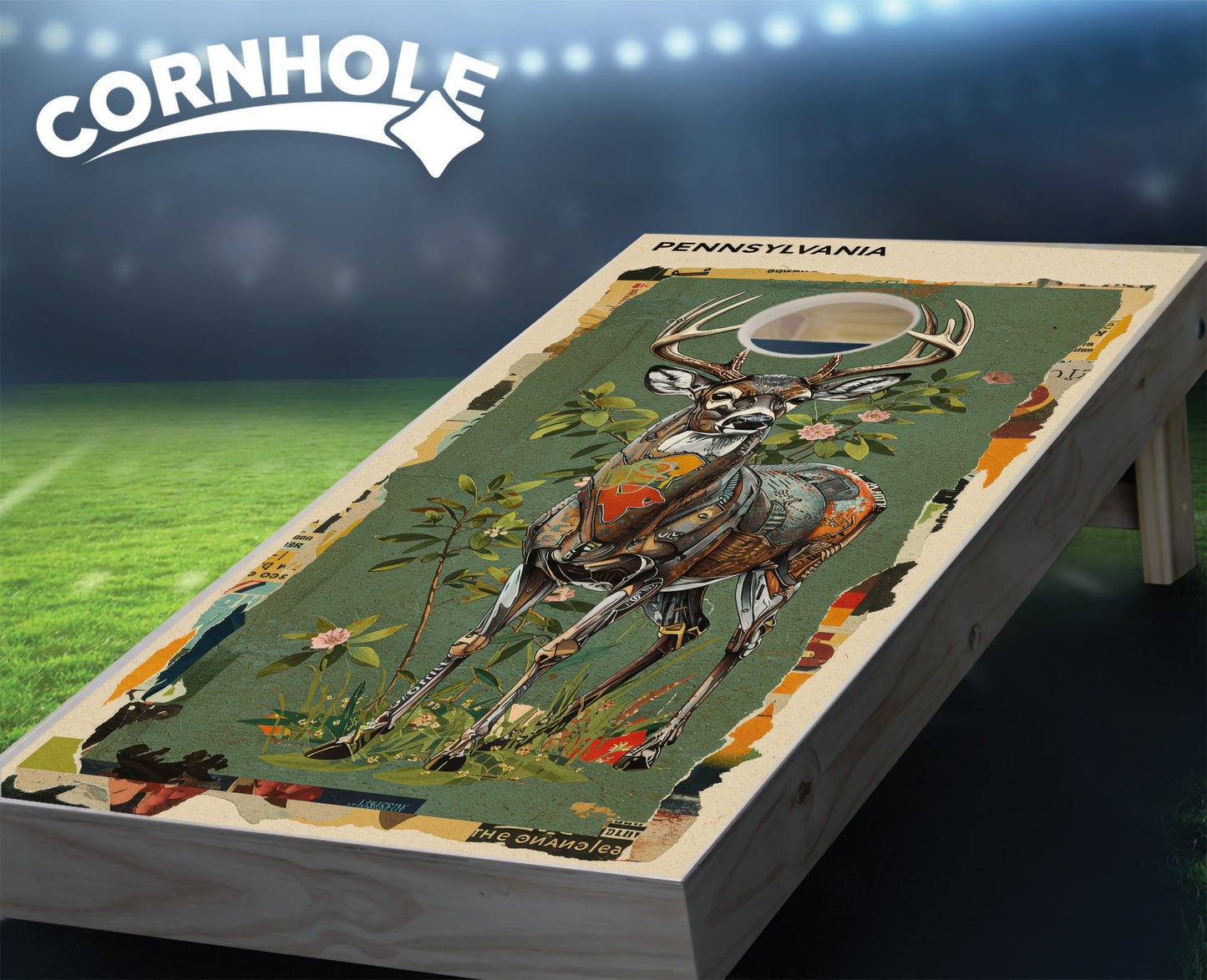 "Pennsylvania - State Mixed Media " Cornhole Boards