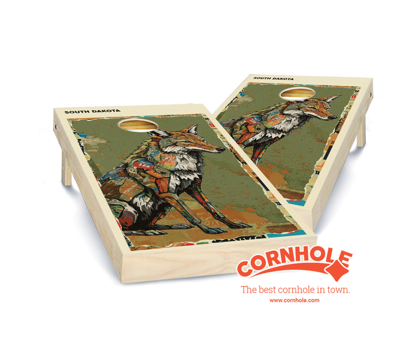 "South Dakota - State Mixed Media " Cornhole Boards