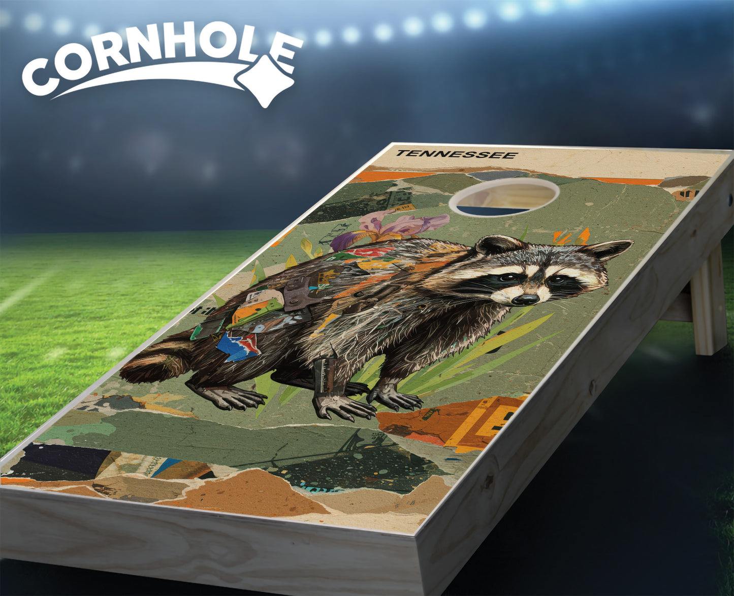 "Tennessee - State Mixed Media " Cornhole Boards