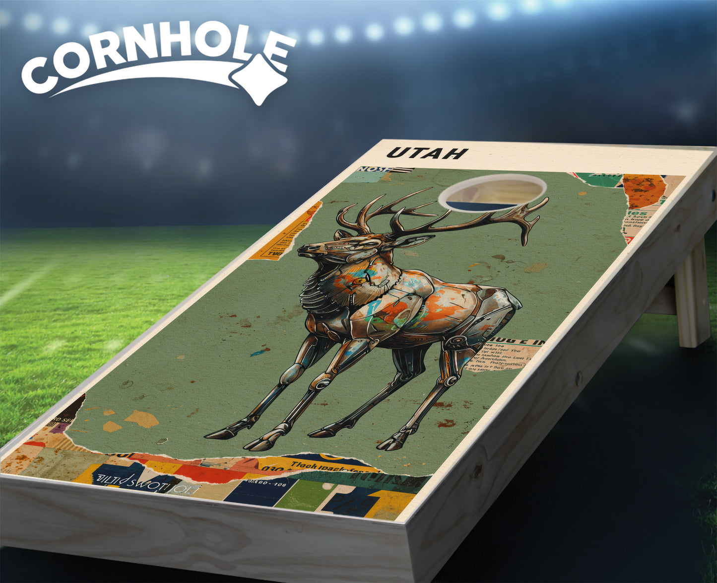 "Utah - State Mixed Media " Cornhole Boards