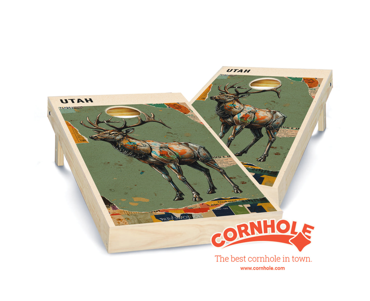 "Utah - State Mixed Media " Cornhole Boards