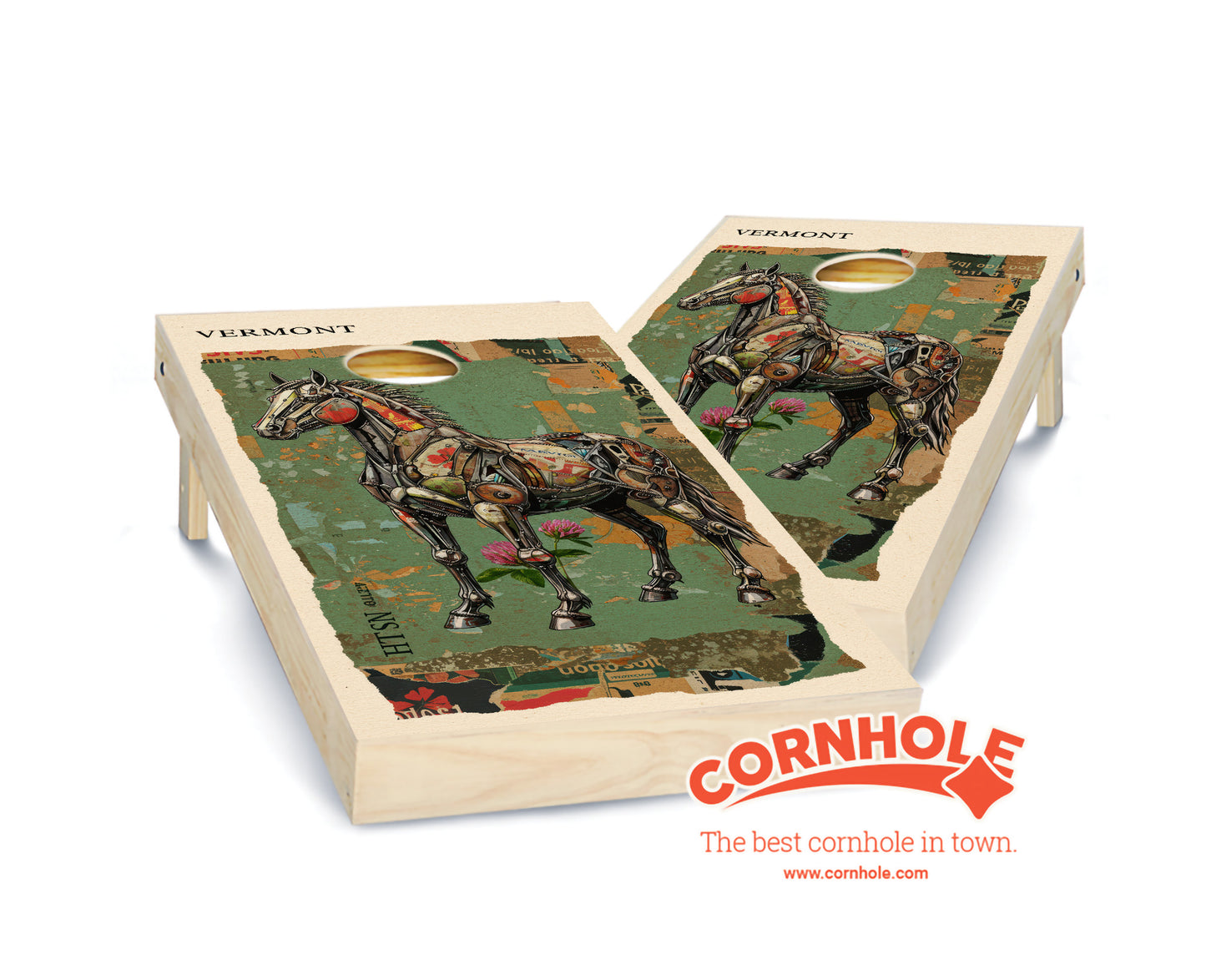"Vermont - State Mixed Media " Cornhole Boards