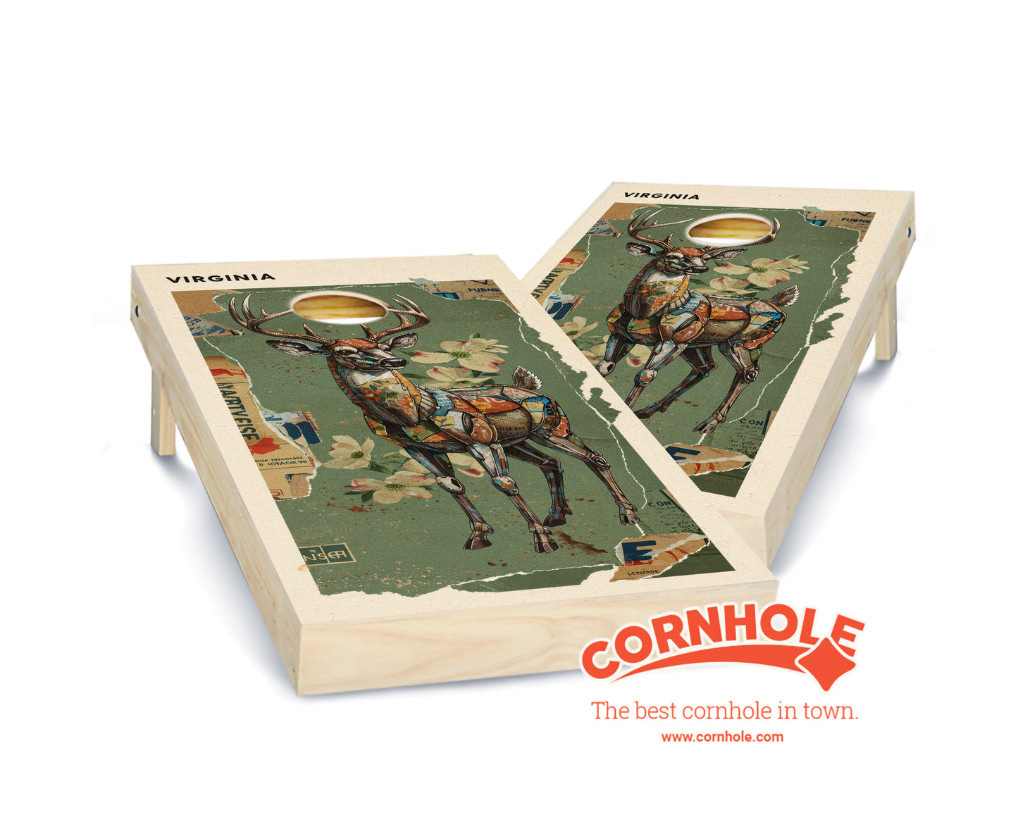 "Virginia - State Mixed Media " Cornhole Boards