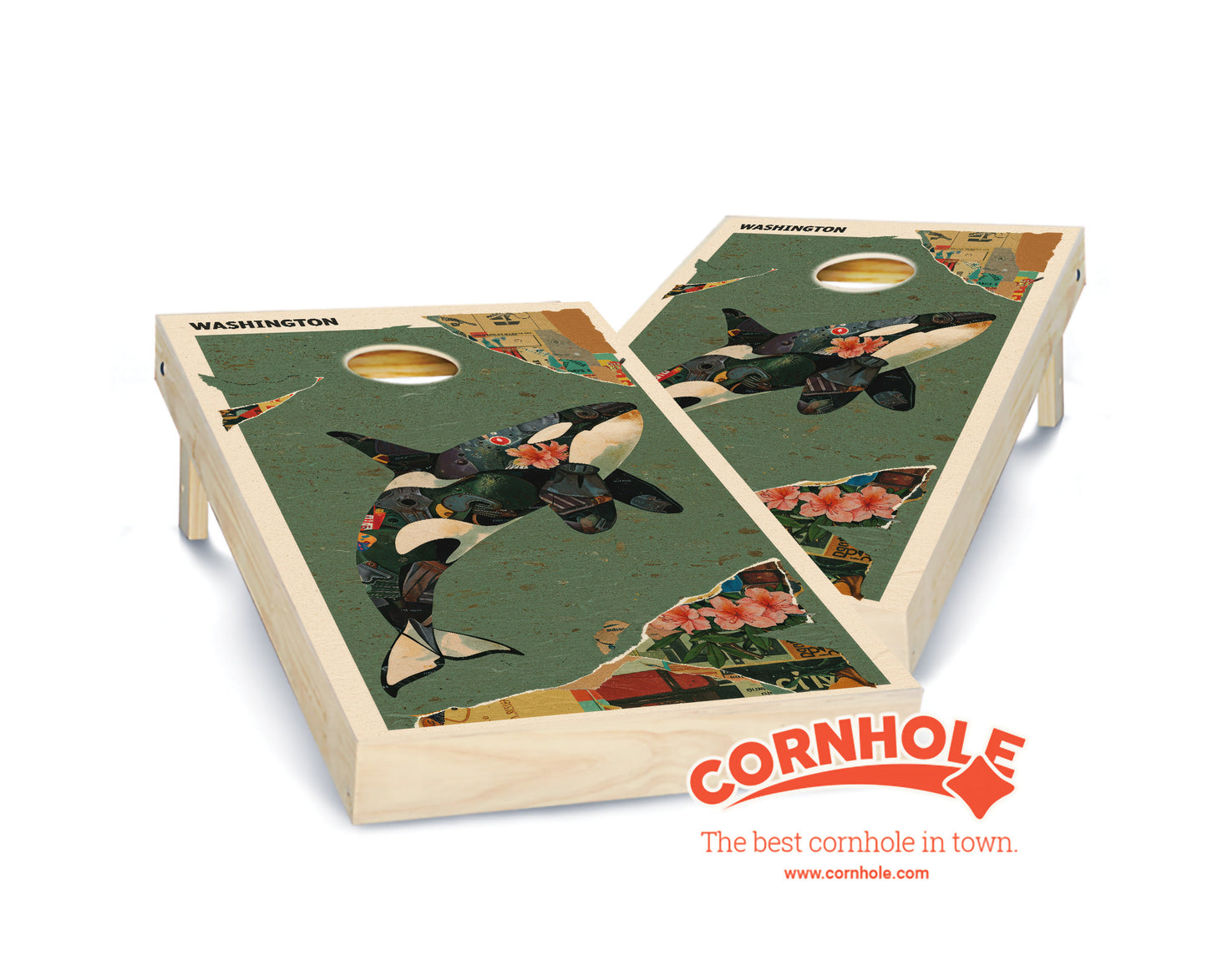 "Washington - State Mixed Media " Cornhole Boards