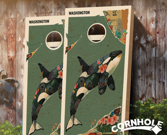 "Washington - State Mixed Media " Cornhole Boards