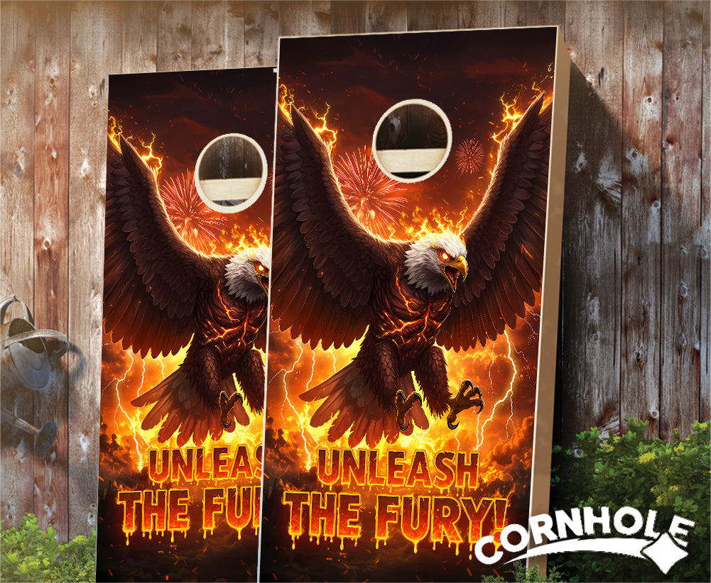 "Unleash the Fury - Extreme Eagle" Cornhole Boards