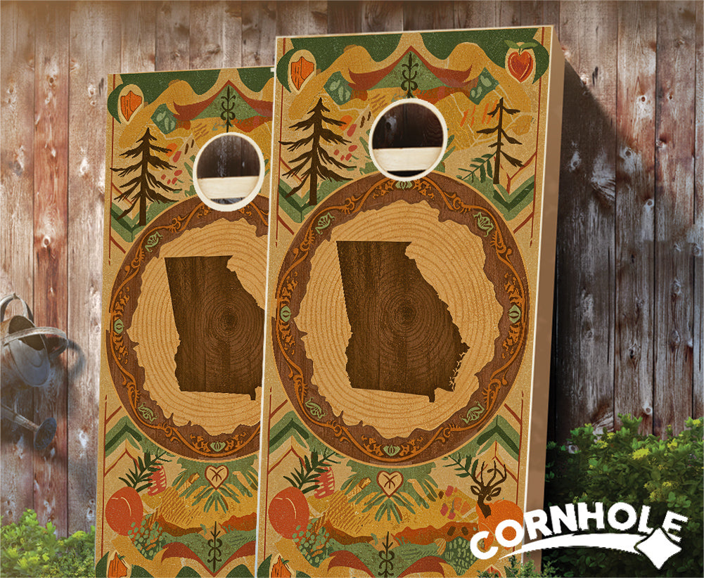 "Georgia - State Wood Homage " Cornhole Boards
