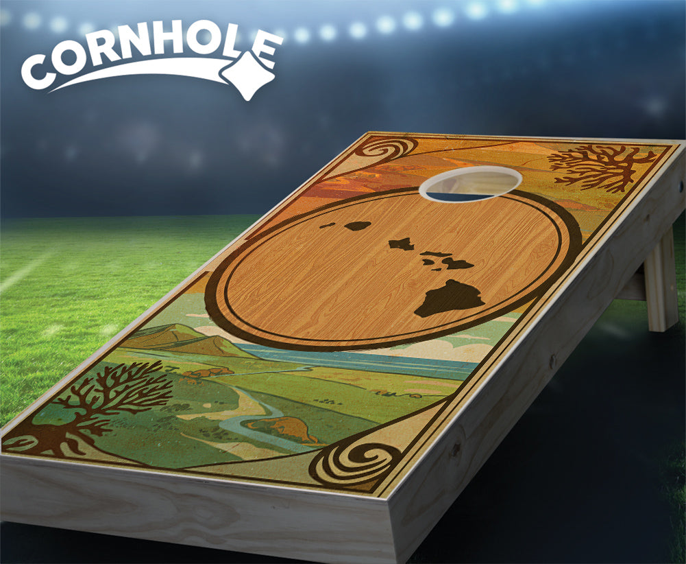 "Hawaii - State Wood Homage " Cornhole Boards