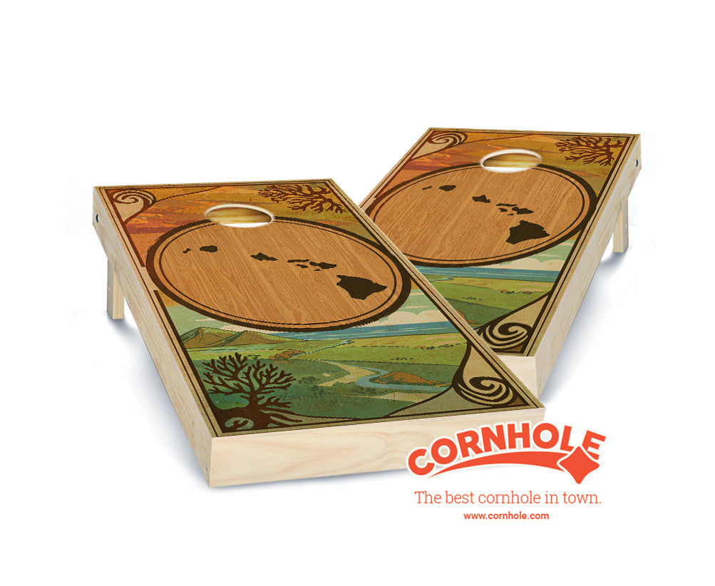 "Hawaii - State Wood Homage " Cornhole Boards