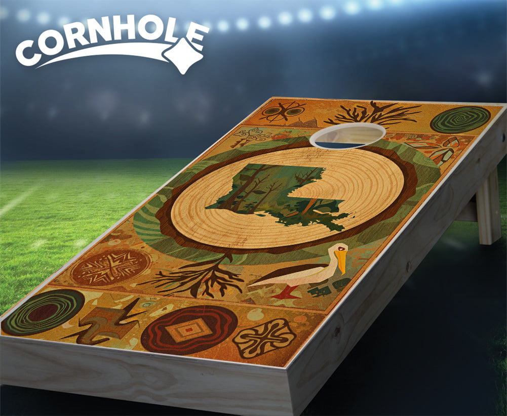"Louisiana - State Wood Homage " Cornhole Boards