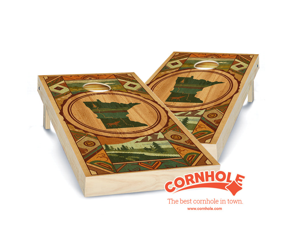 "Minnesota - State Wood Homage " Cornhole Boards