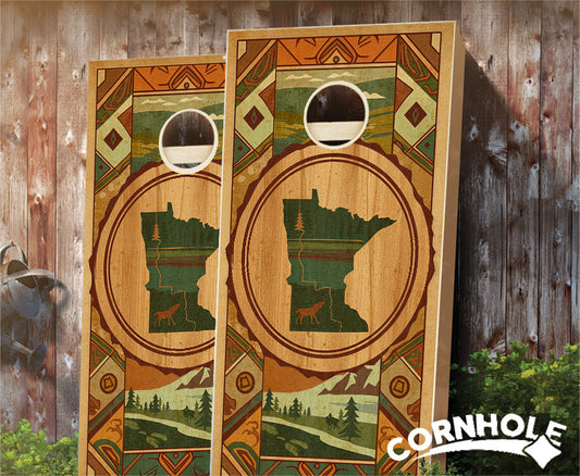 "Minnesota - State Wood Homage " Cornhole Boards