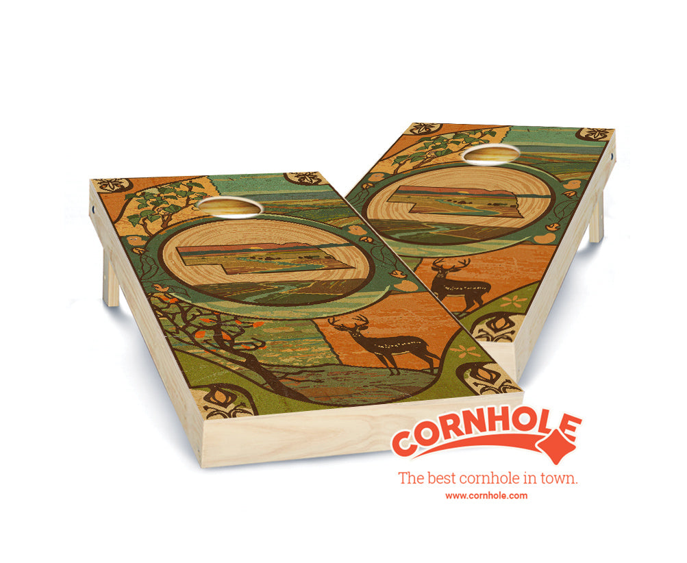 "Nebraska - State Wood Homage " Cornhole Boards