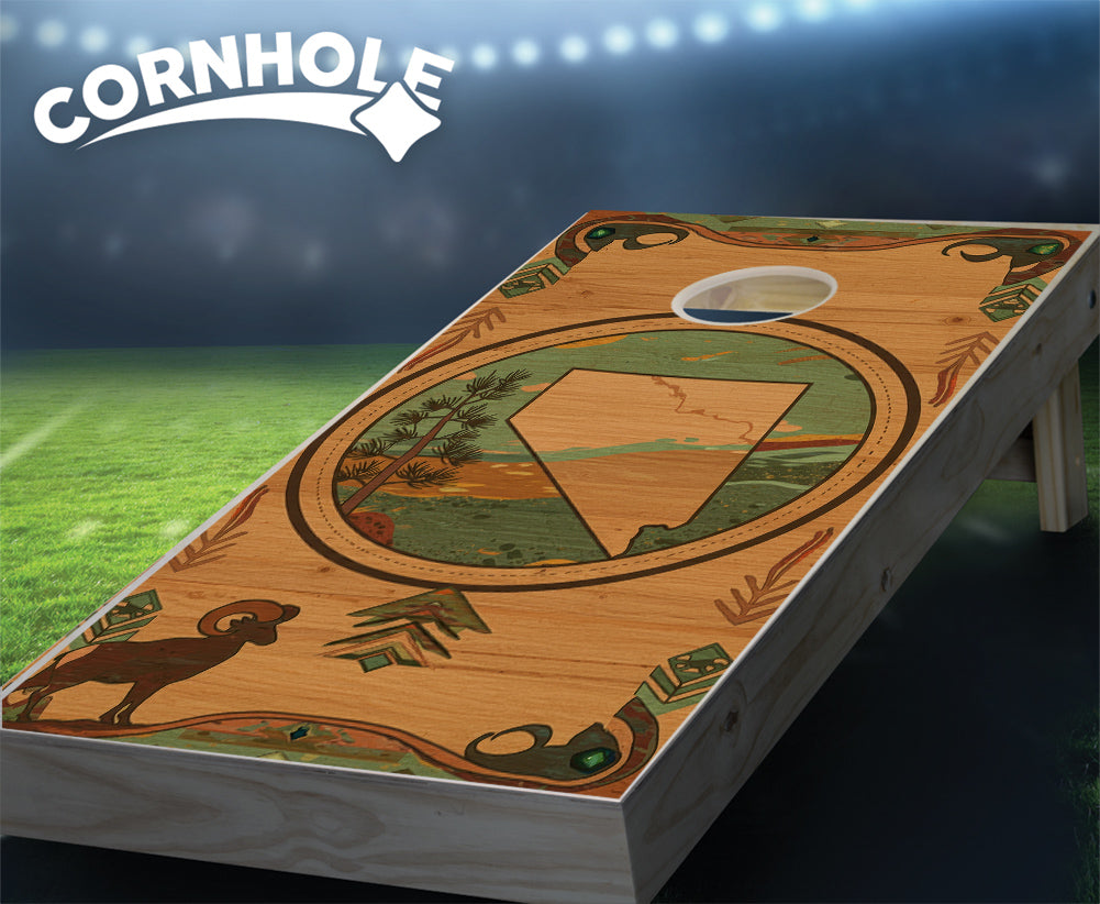 "Nevada - State Wood Homage " Cornhole Boards