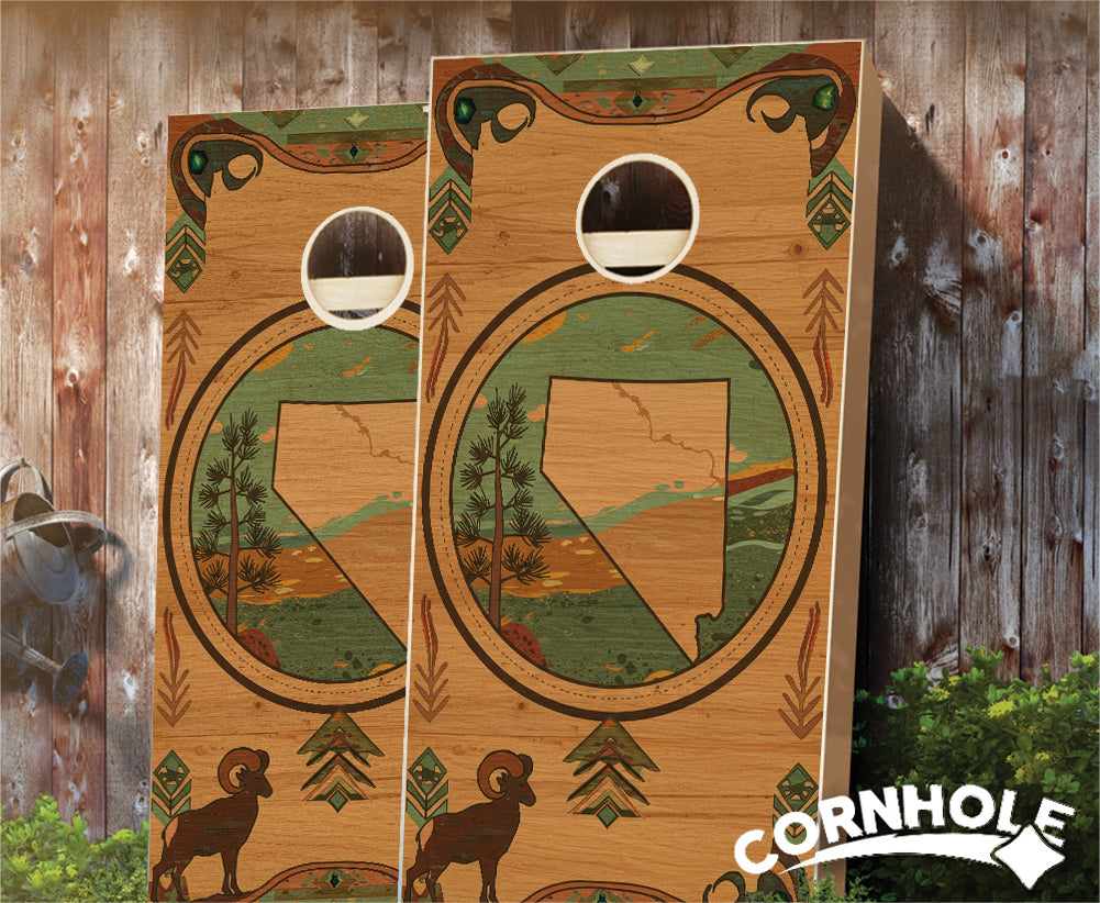 "Nevada - State Wood Homage " Cornhole Boards