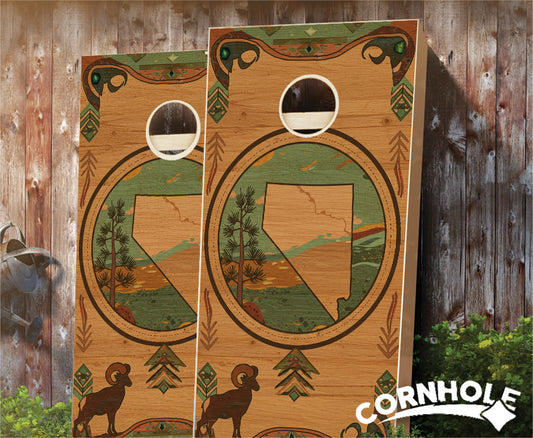 "Nevada - State Wood Homage " Cornhole Boards