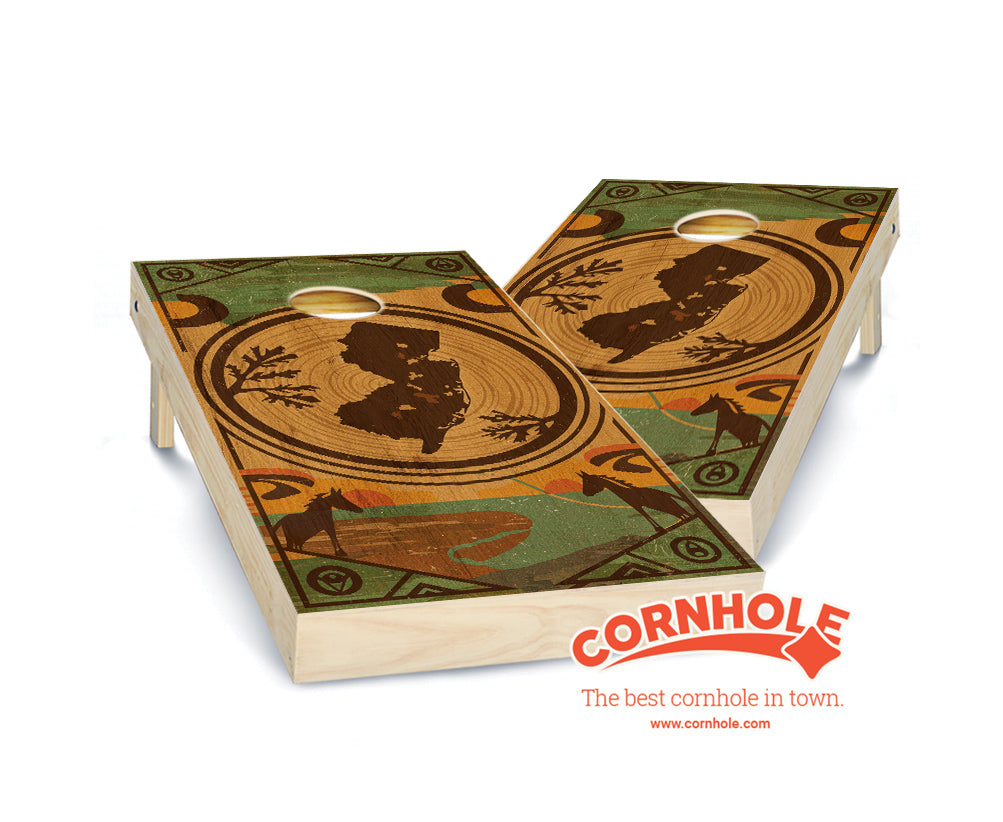 "New Jersey - State Wood Homage " Cornhole Boards