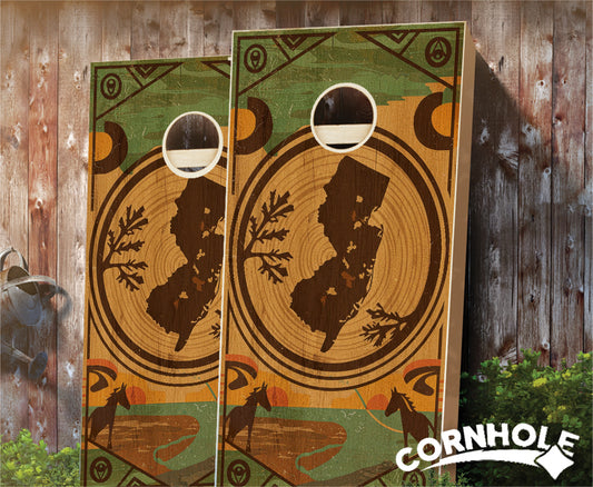 "New Jersey - State Wood Homage " Cornhole Boards