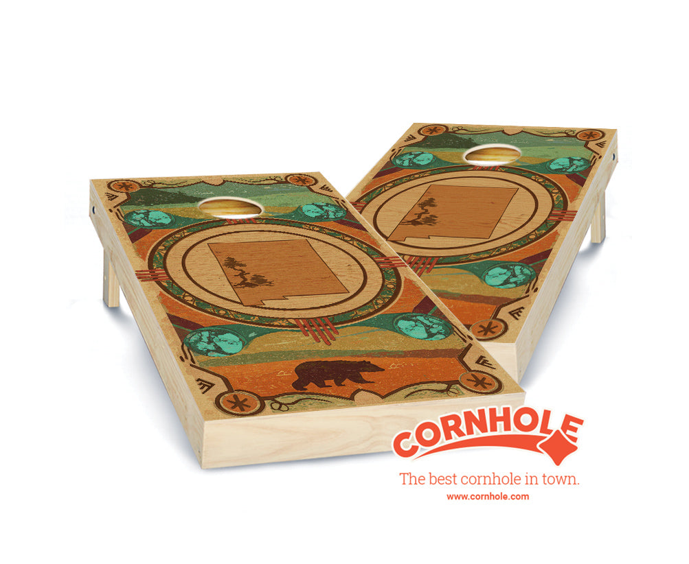 "New Mexico - State Wood Homage " Cornhole Boards