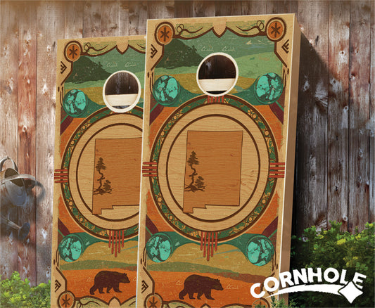 "New Mexico - State Wood Homage " Cornhole Boards
