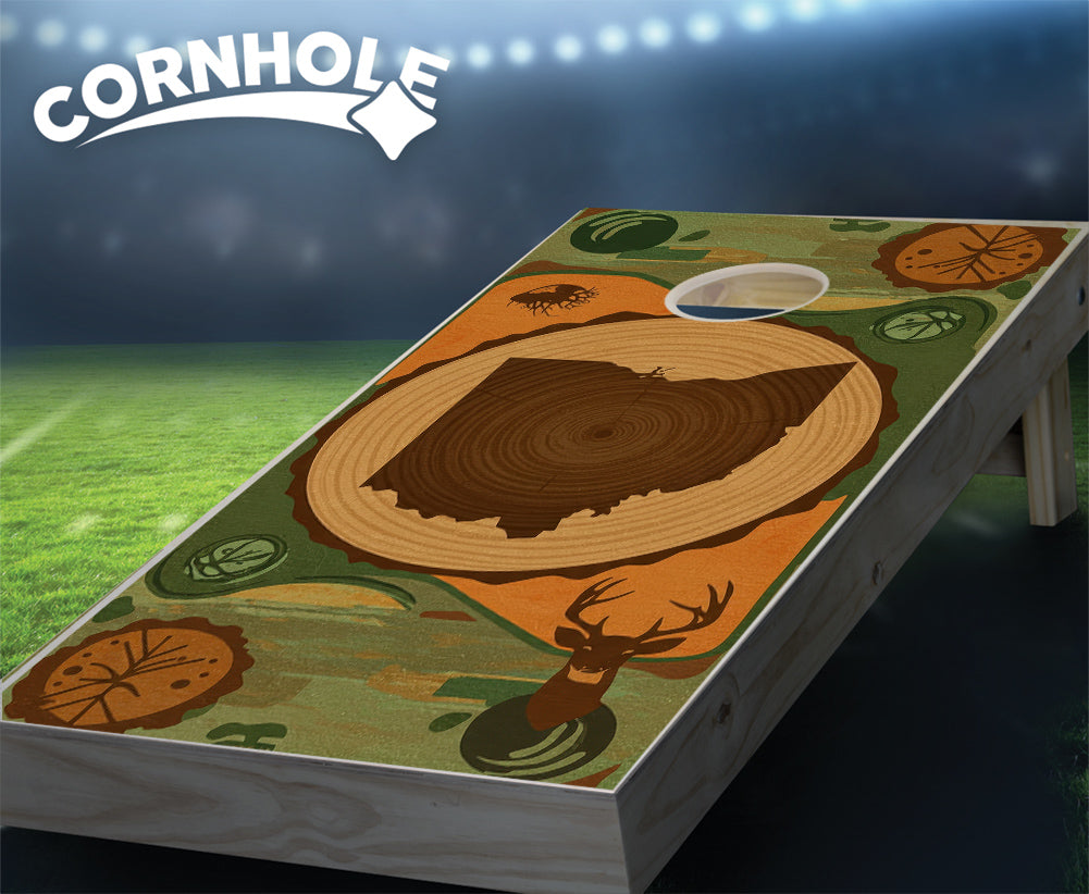 "Ohio - State Wood Homage " Cornhole Boards