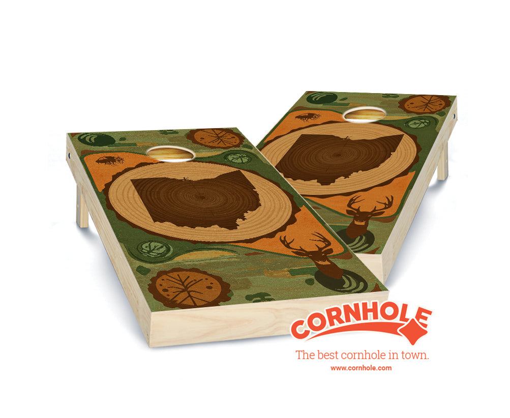 "Ohio - State Wood Homage " Cornhole Boards