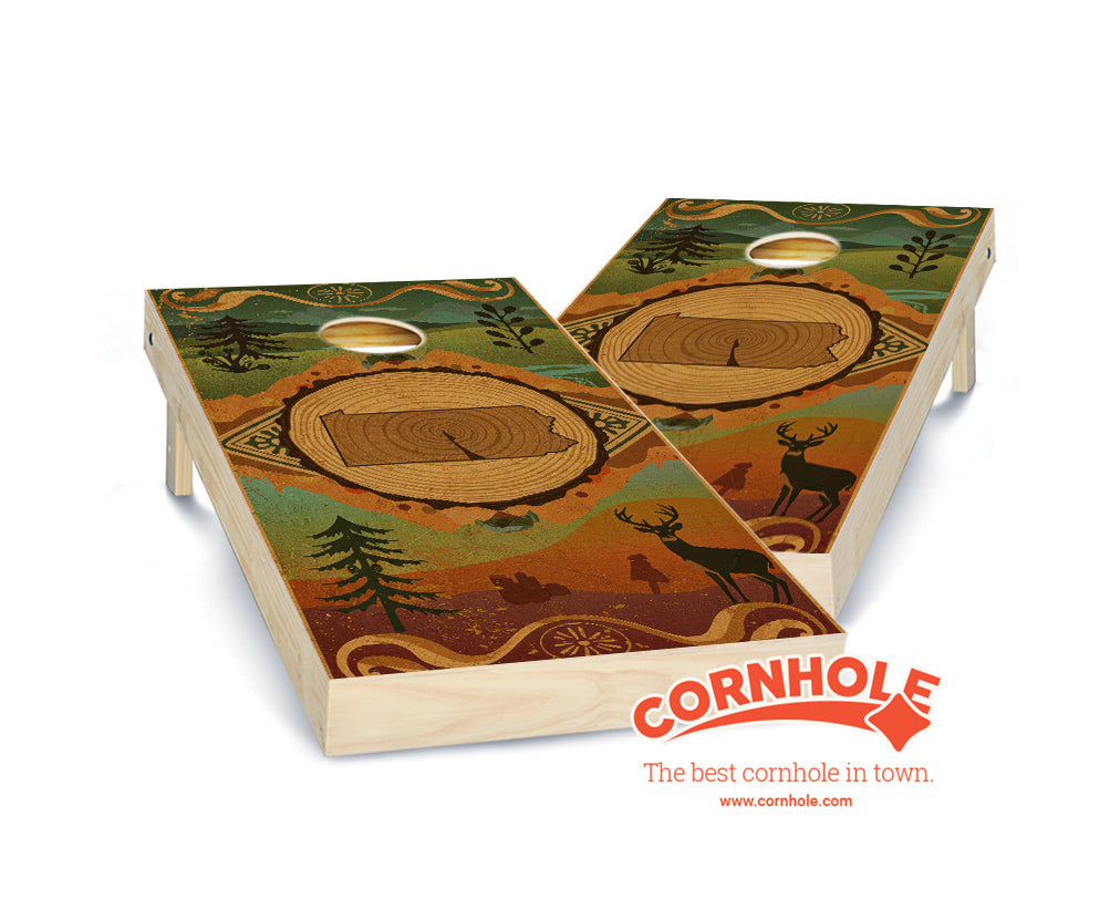 "Pennsylvania - State Wood Homage " Cornhole Boards